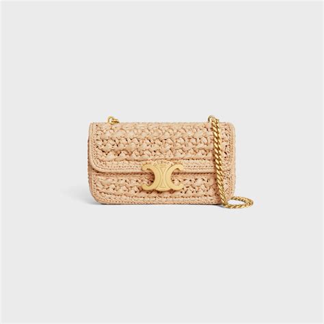 celine triomphe raffia bag|Celine cuir triomphe shoulder bag.